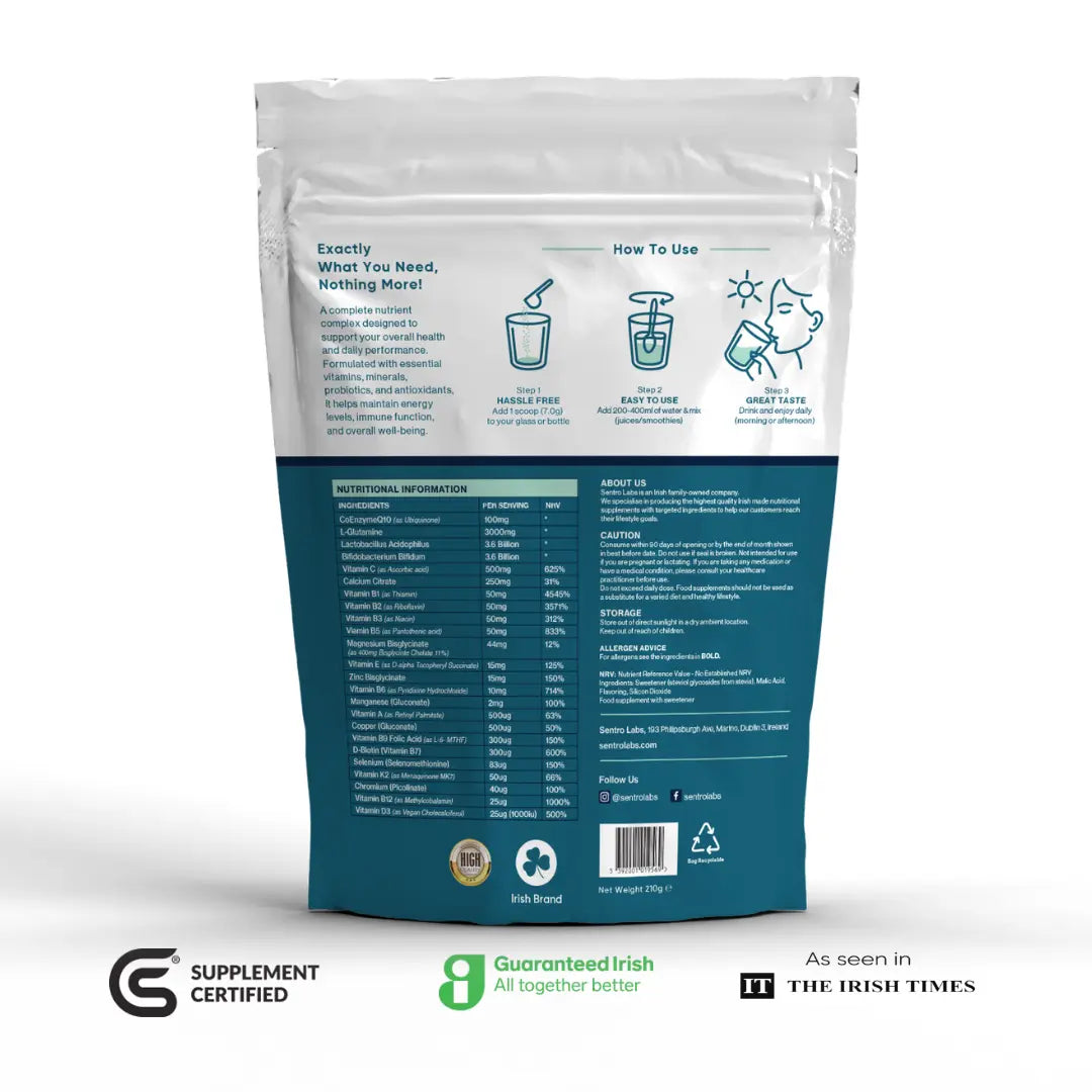 Advanced Multivitamin Powder. Energy, Immunity & Wellbeing (30 servings) SentroLabs