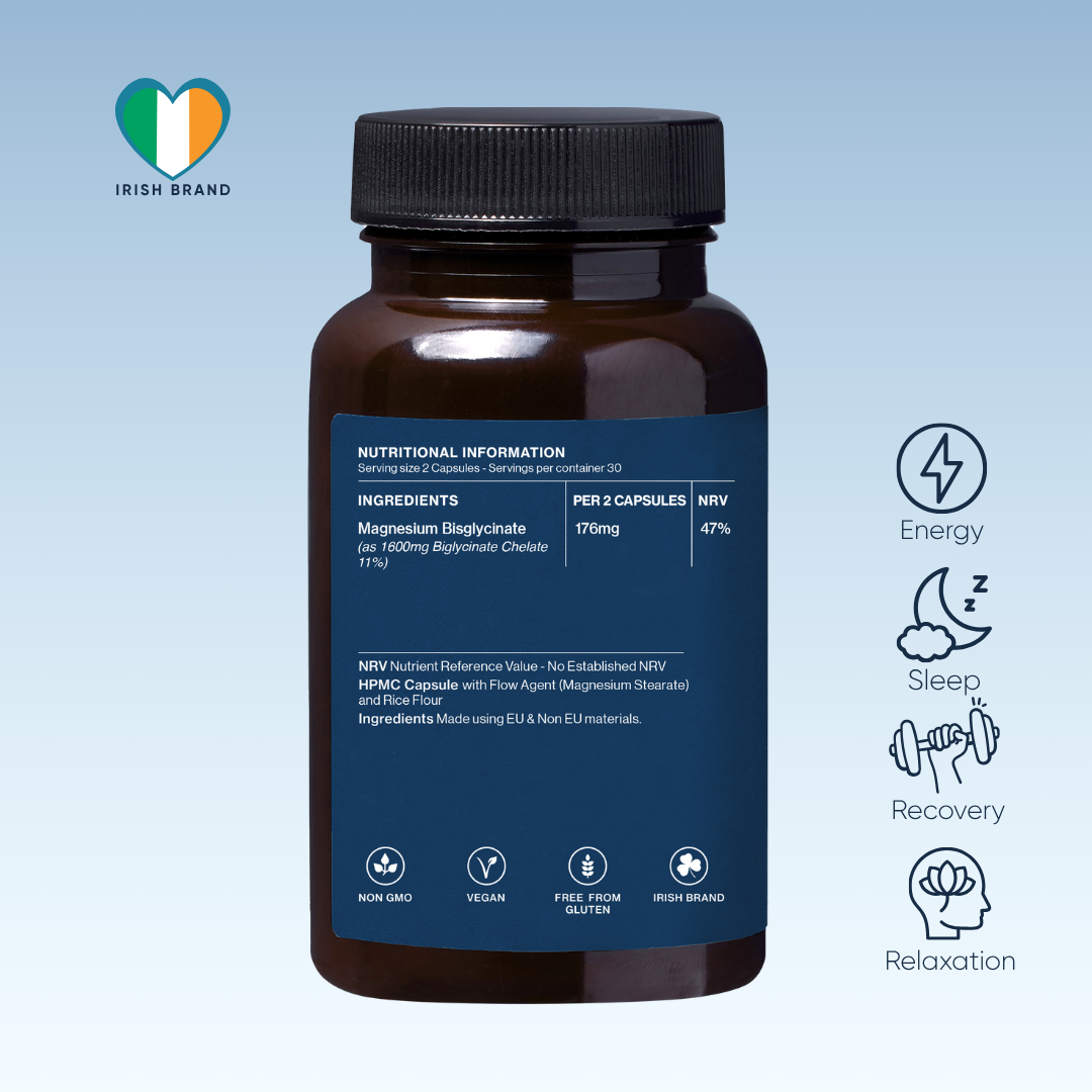 MAGNESIUM BISGLYCINATE - High Strength. Easily Absorbed (60 Capsules)