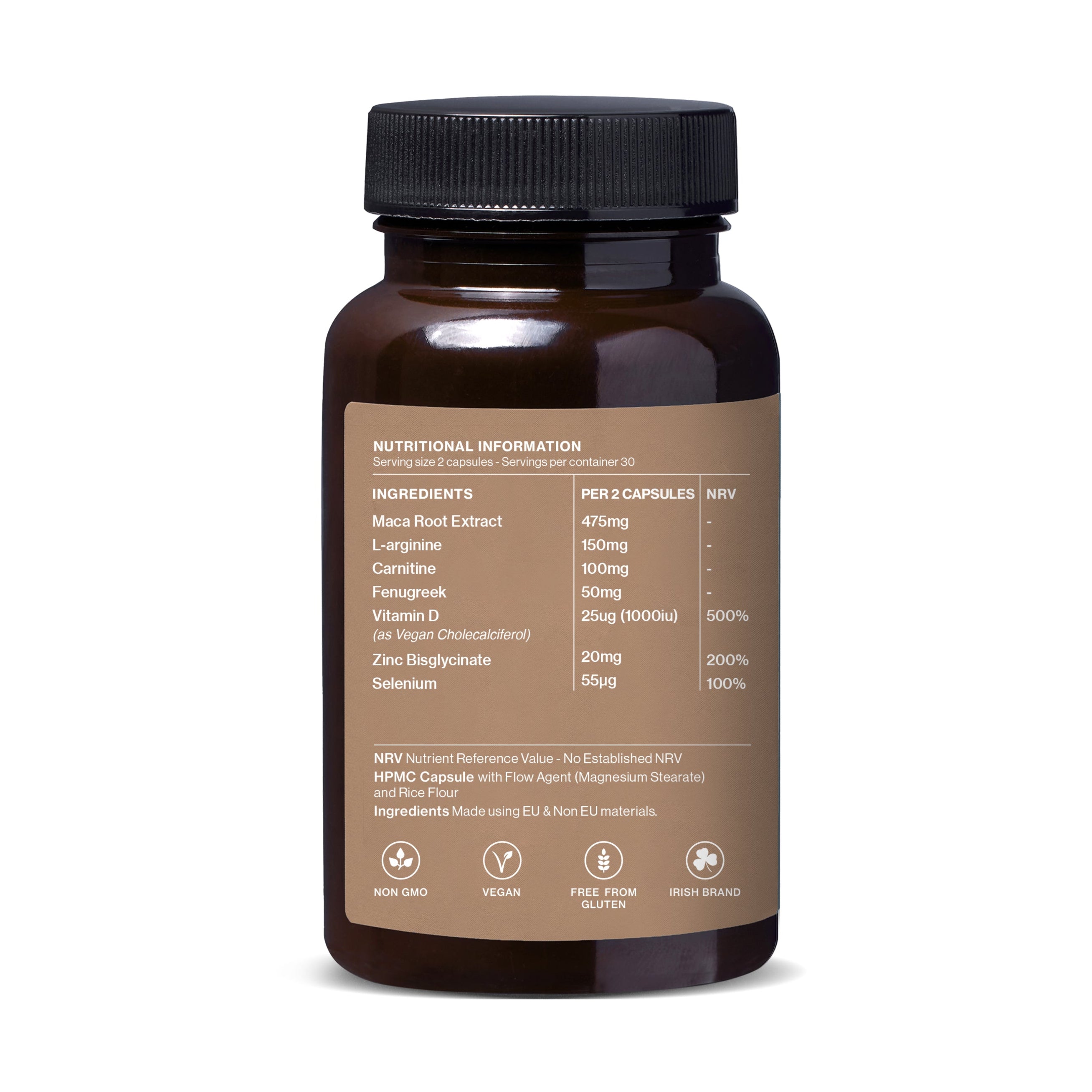 Natural Testosterone Booster. Vitality & Strength (60 Capsules)