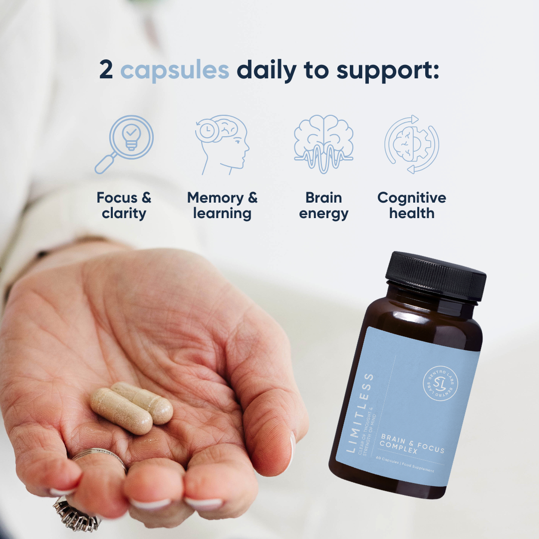 LIMITLESS Brain Health with Lion's Mane and Citicoline (60 Capsules)